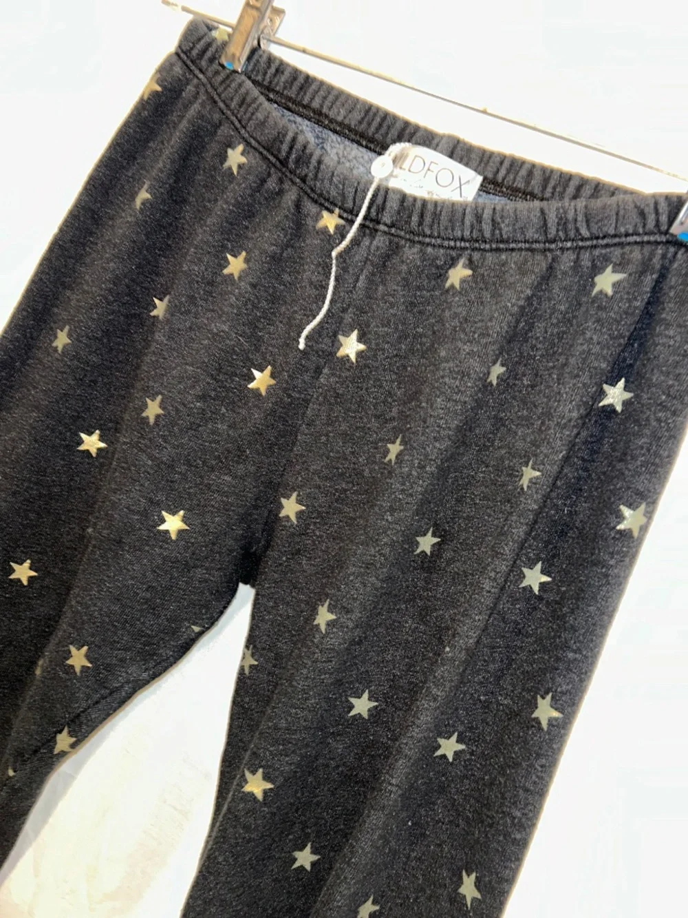 WILDFOX charcoal gray gold star print joggers sweat pants M